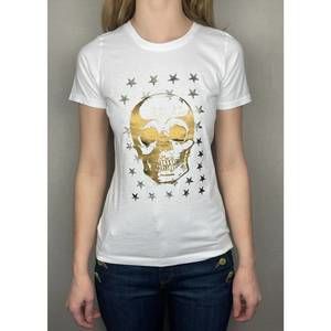 NEW UNSWEETENED micro tee in stars & skull copper